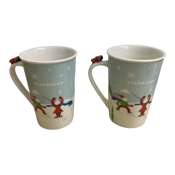 NWT Starbucks 2021 Snow Day Dog on Sled Ice Skaters Biplane Collectible Mug Cups - Picture 6 of 12